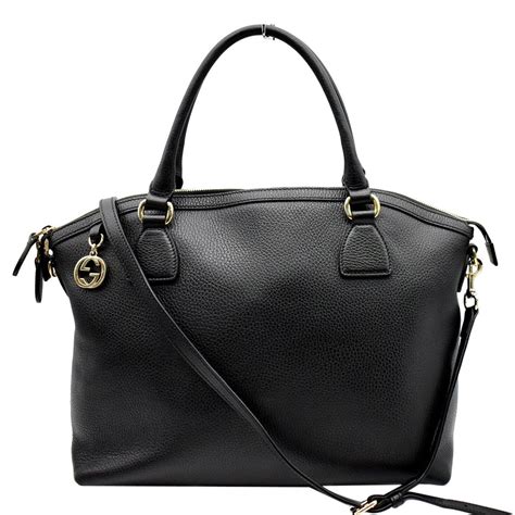 new gucci leather large zip top 449660|Gucci leather handbags.